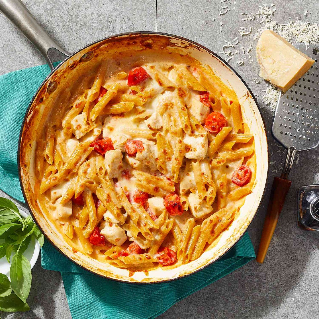 Skillet Caprese Chicken Casserole for Two