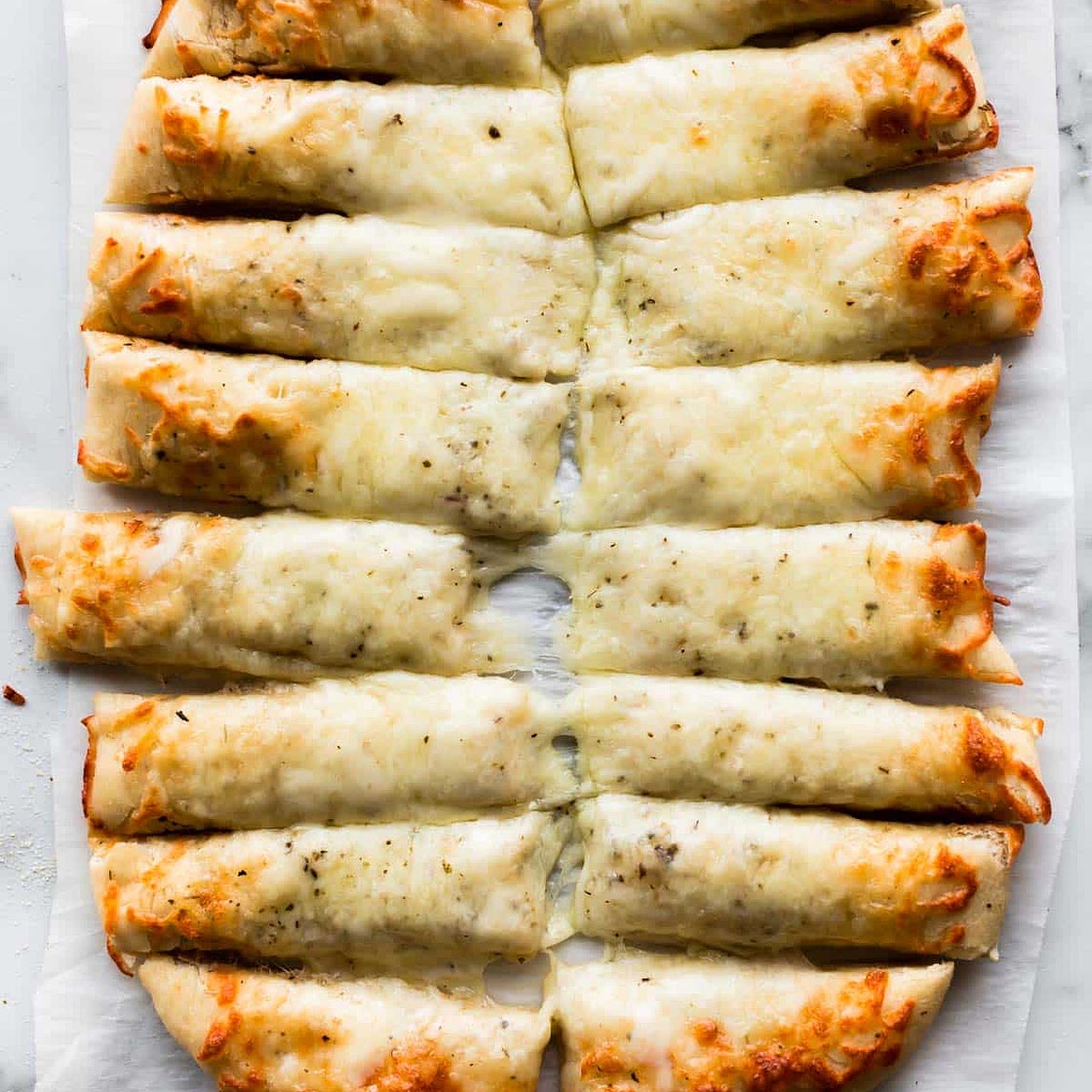 Cheesy Breadsticks Made from Pizza Dough