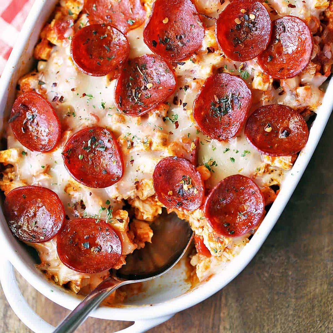Cheesy Keto Pizza Casserole