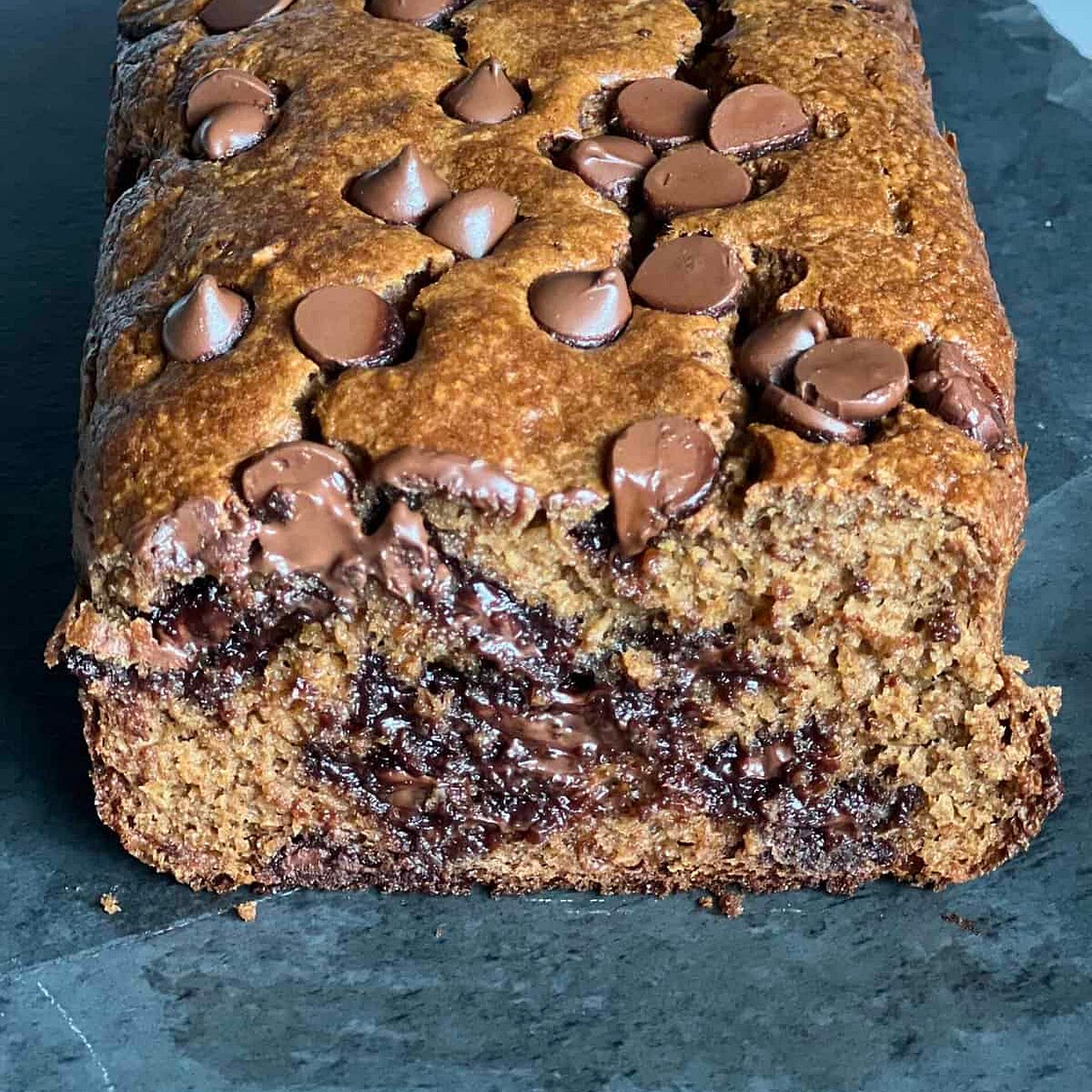 Flourless Banana Chocolate Oat Bread