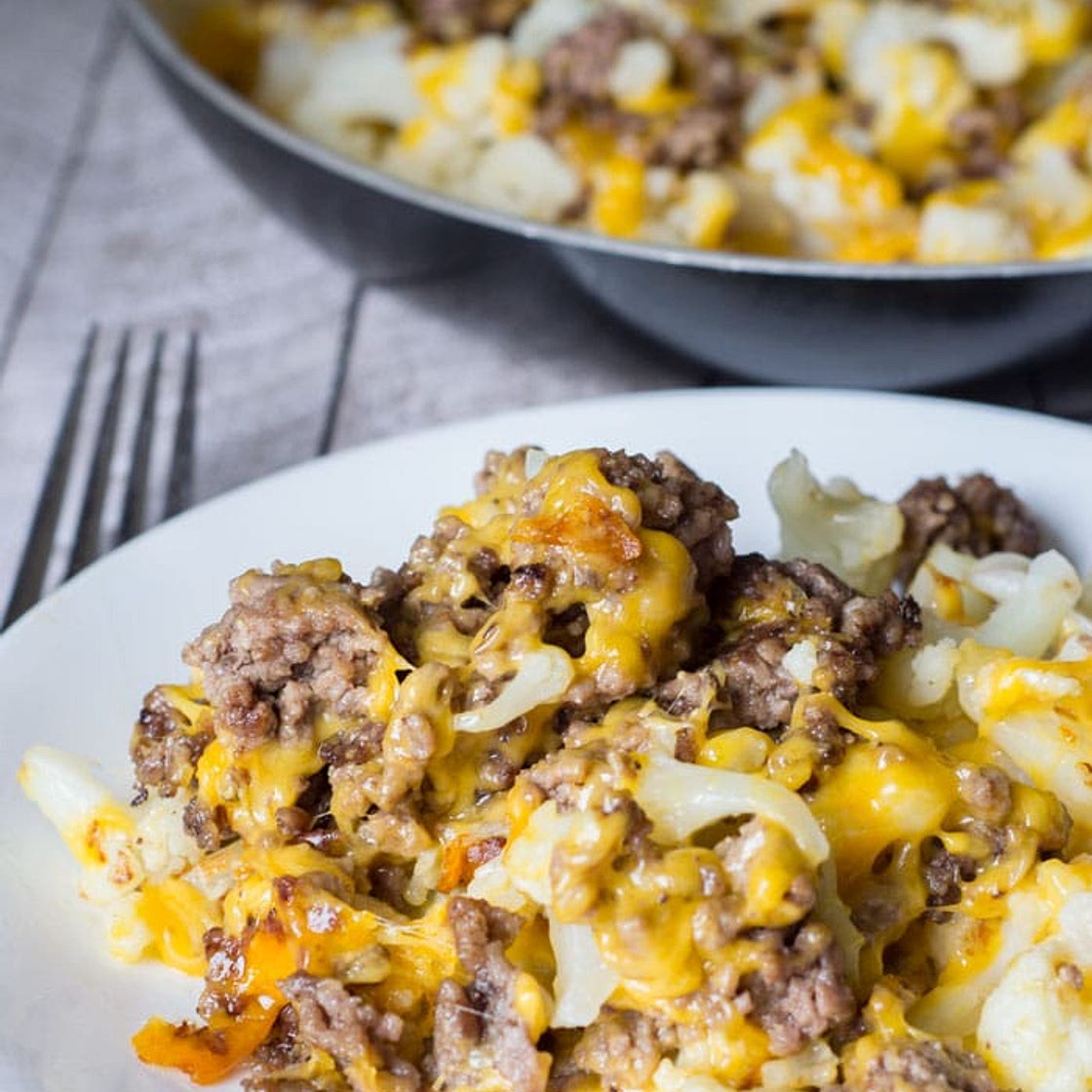 Cauliflower and Ground Beef Hash - Low Carb Recipe