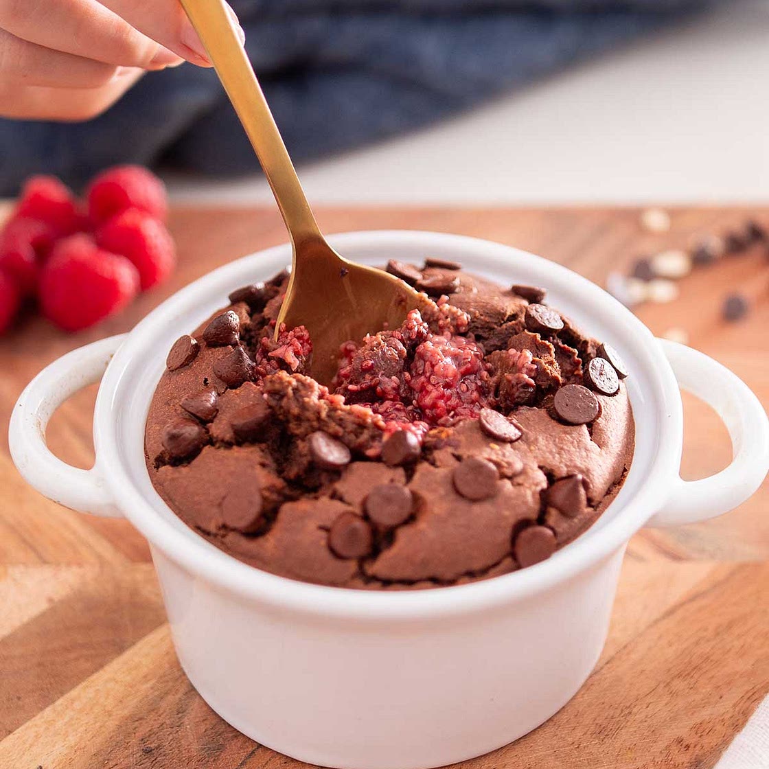 Chocolate Raspberry Baked Oats
