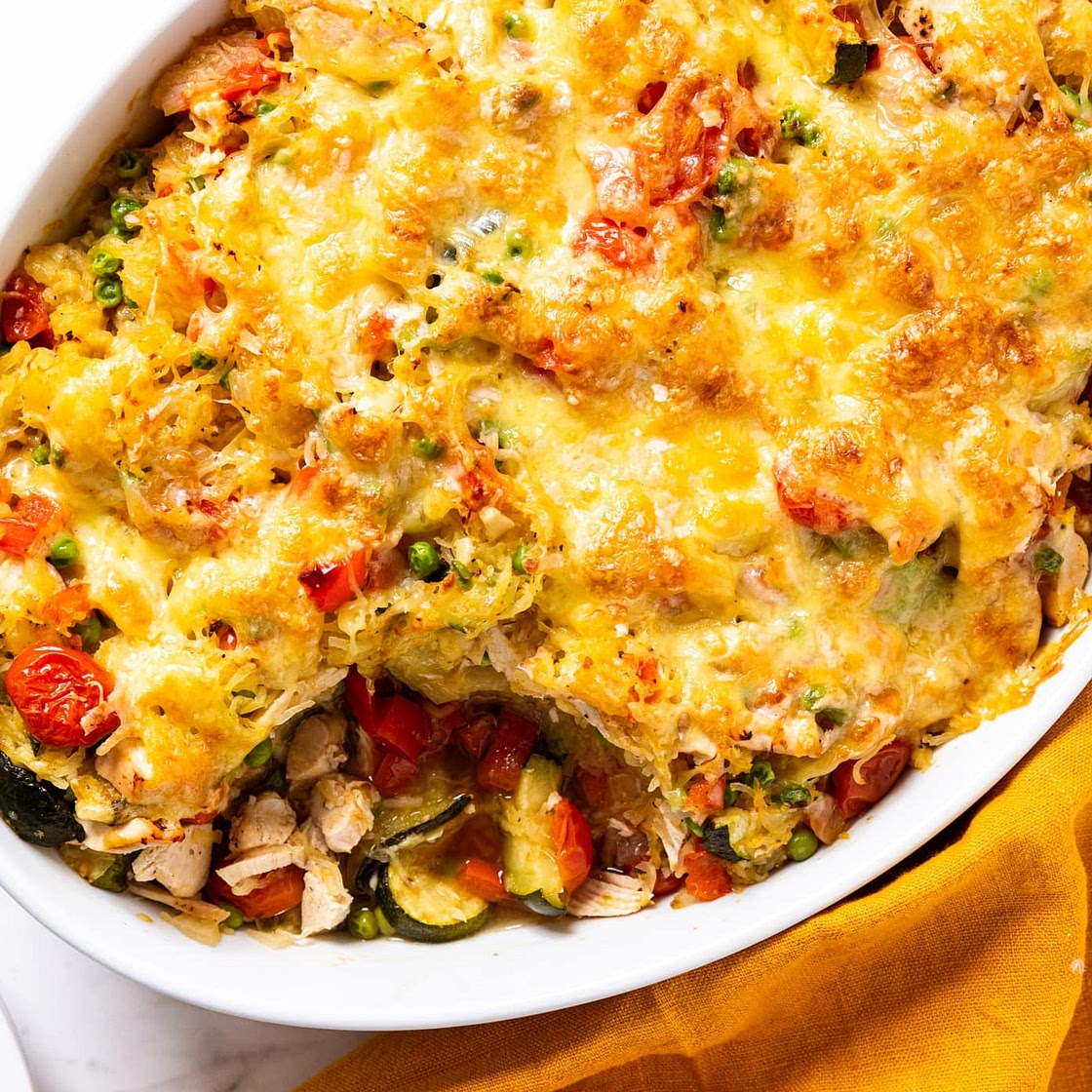 Spaghetti Squash Chicken Casserole