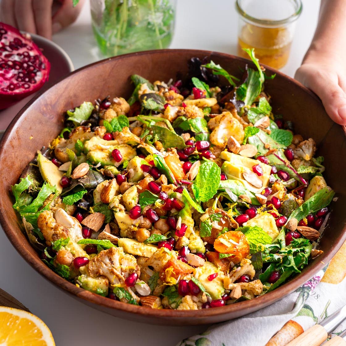 Spiced Roasted Cauliflower & Chickpea Salad