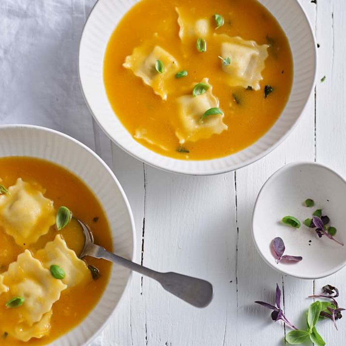 Butternut Squash Ravioli Soup