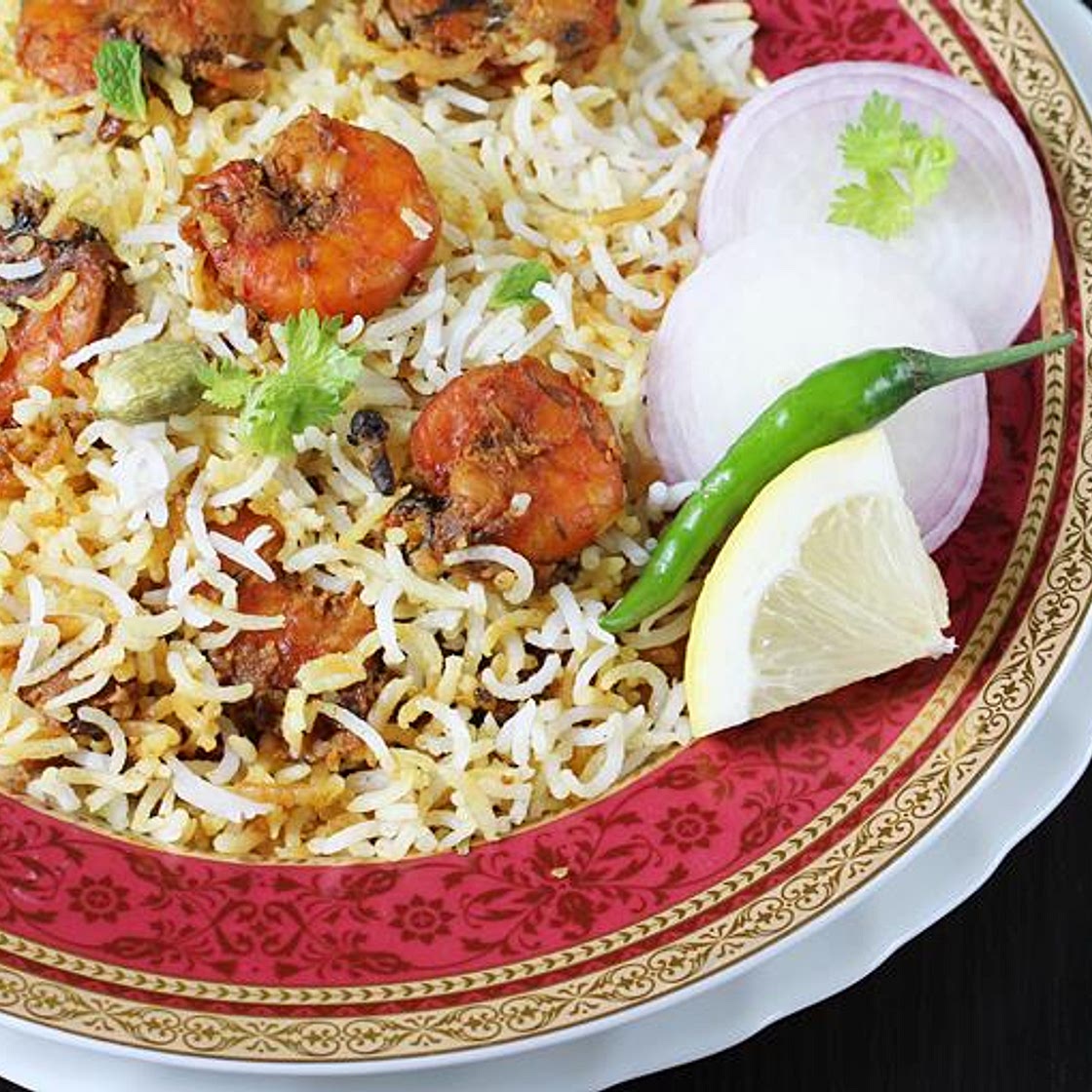 Prawn biryani (shrimp biryani)
