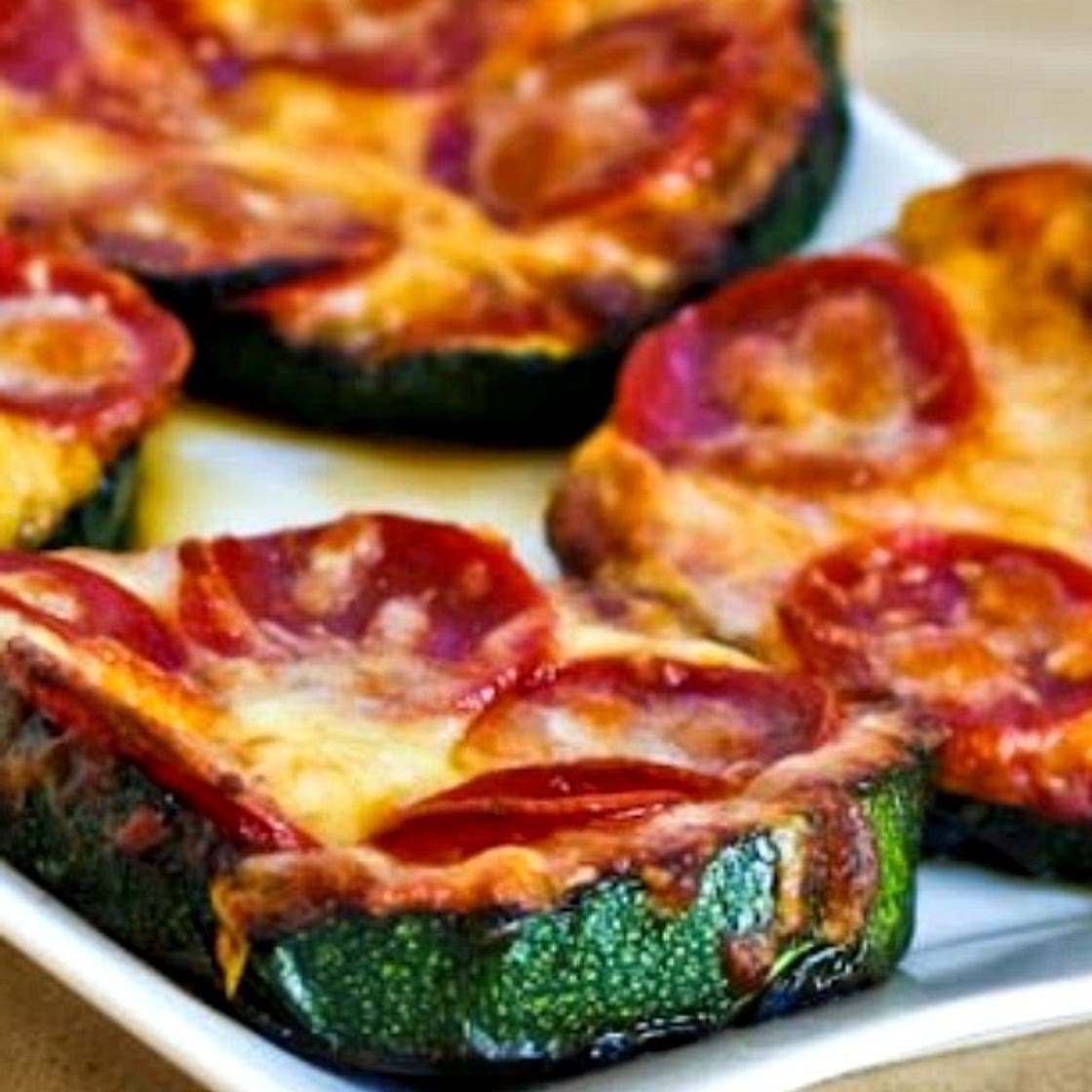 Grilled Zucchini Pizza Slices