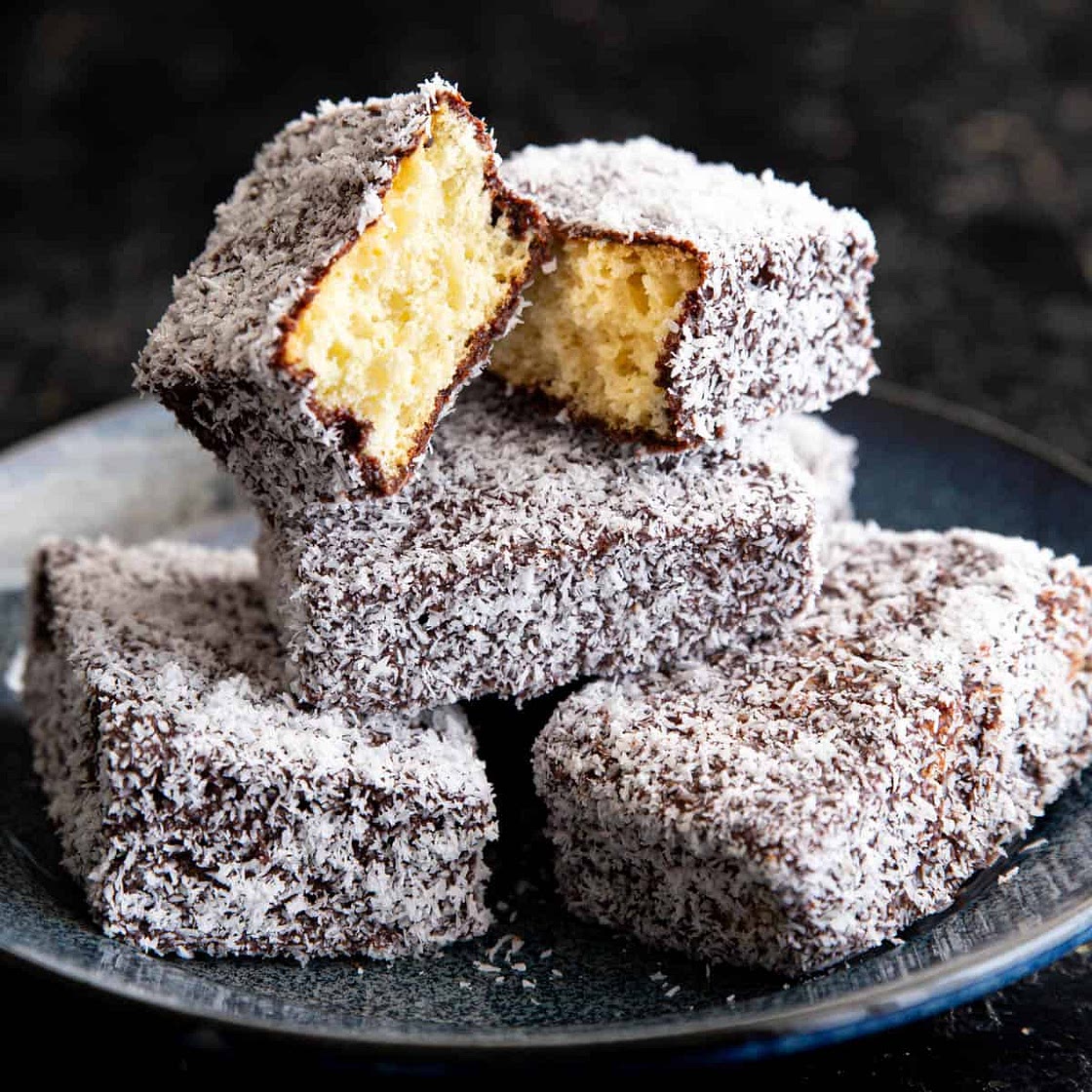 Easy Lamington Recipe with Chocolate Sauce