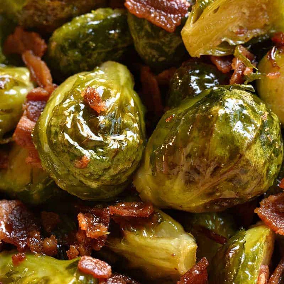 Maple Bacon Roasted Brussels Sprouts