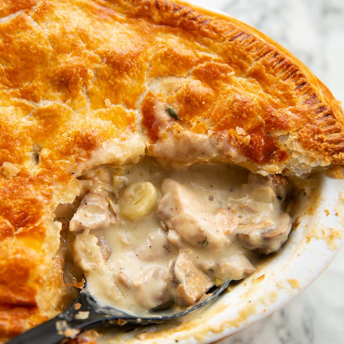 Chicken, Leek and Mushroom Pie