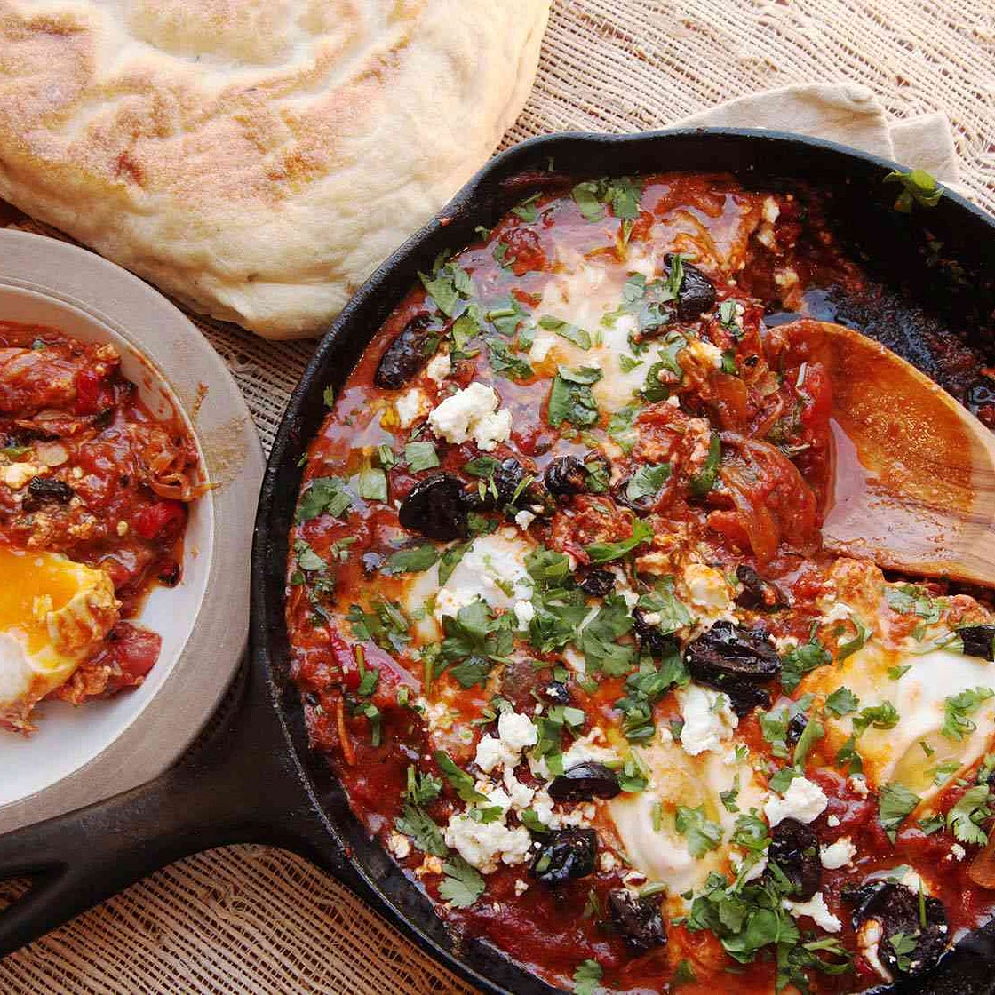 Shakshuka (North African–Style Poached Eggs in Spicy Tomato Sauce)