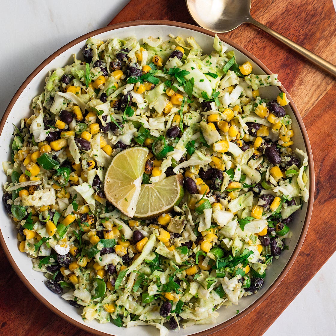 vegan cabbage taco salad with quinoa