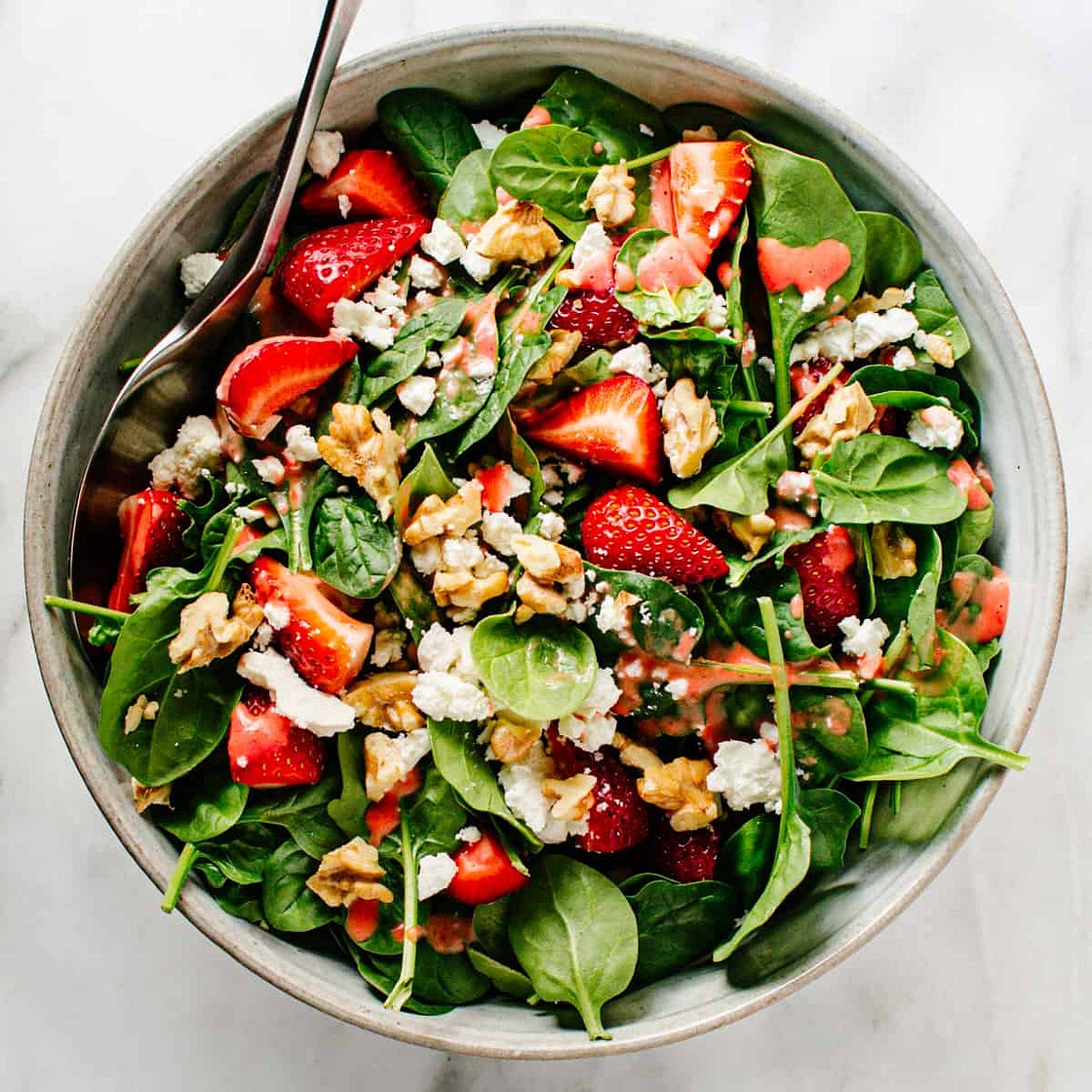 Spinach Strawberry Walnut Salad
