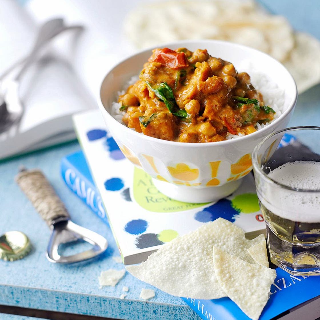 Sweet potato, chickpea & spinach curry