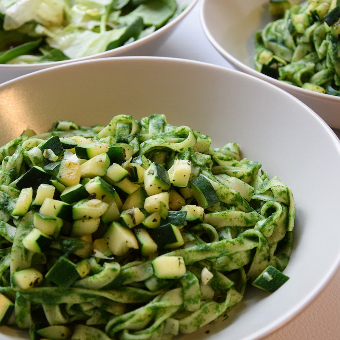 Spaghetti mit Spinat