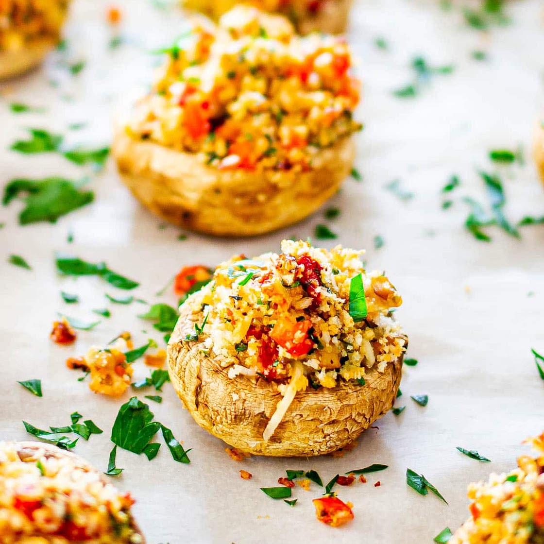 Vegetarian Stuffed Mushrooms