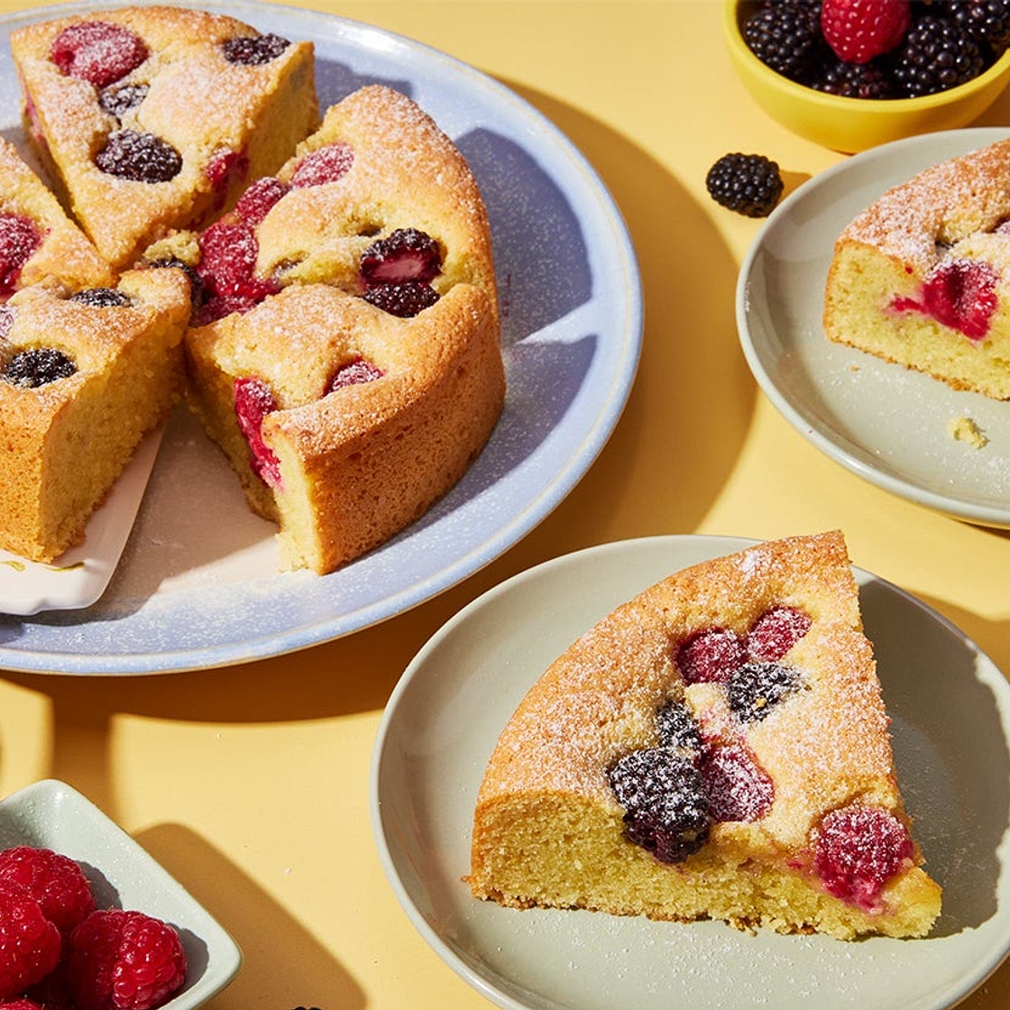 Sunken Berry Almond Cake