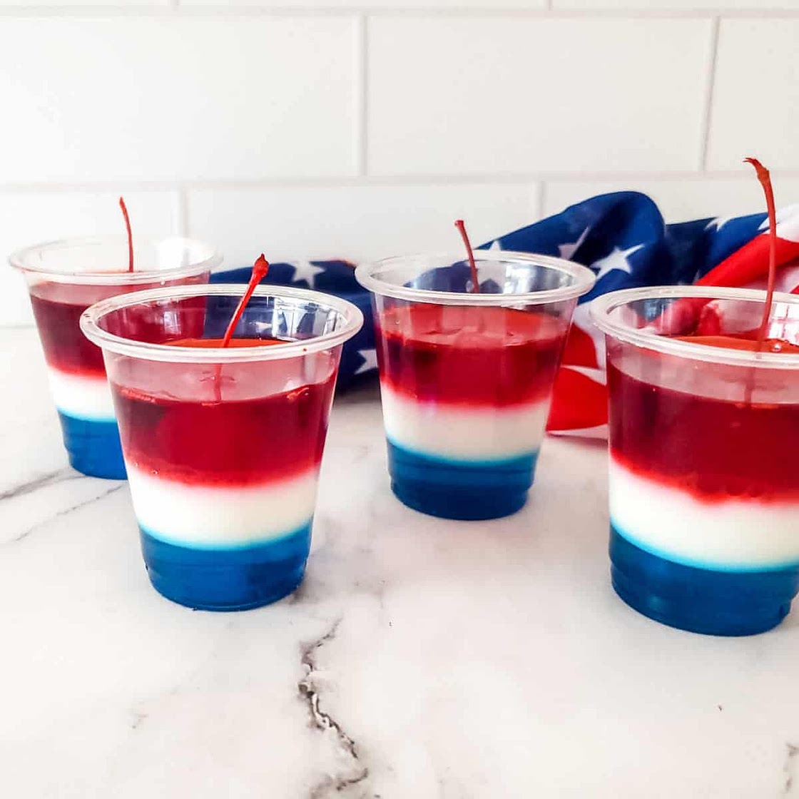 Red, White And Blue Jello Cups