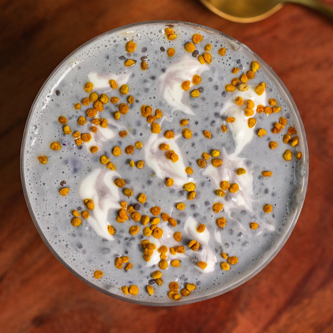 High Protein Blueberry Chia Pudding with Frozen Berries