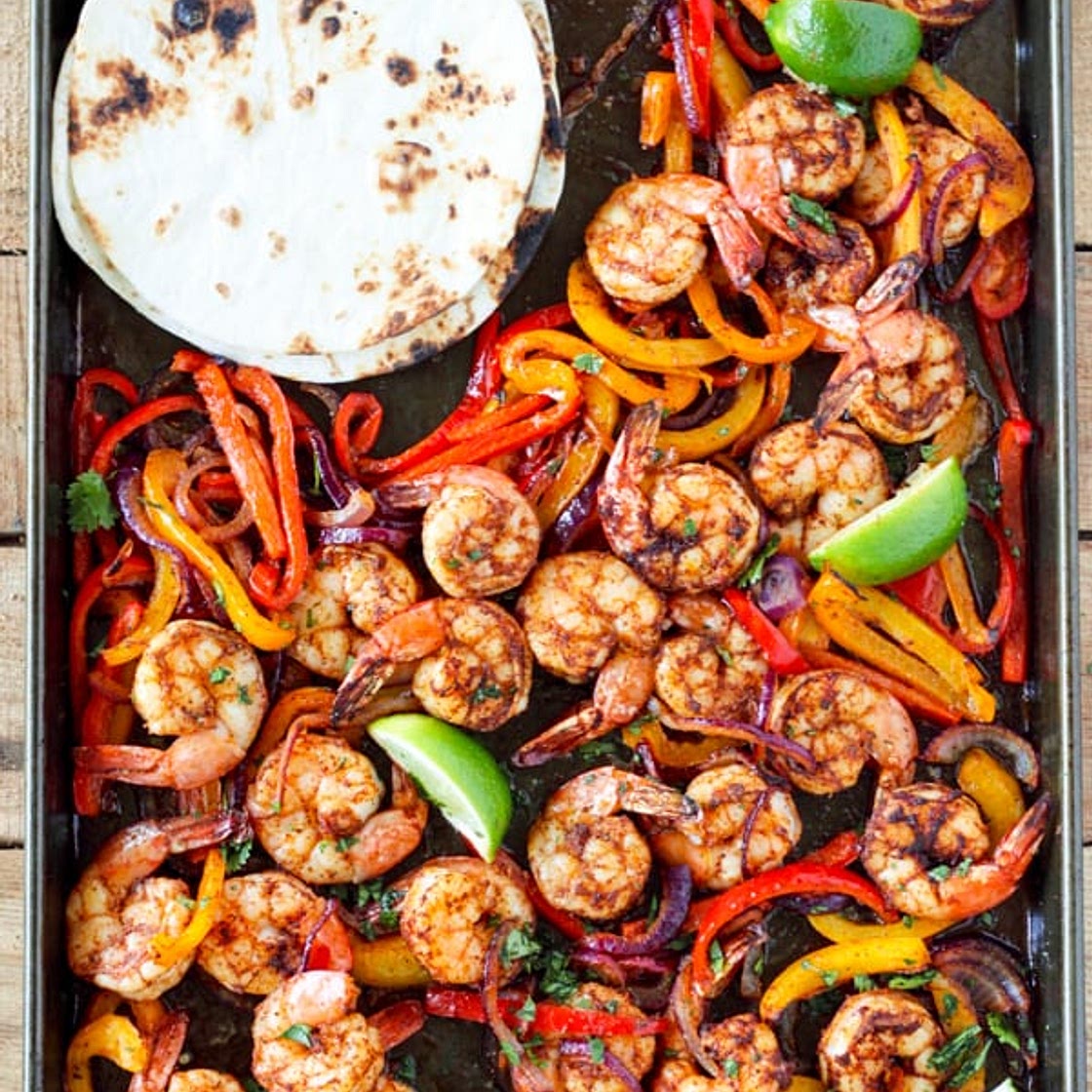 Sheet Pan Shrimp Fajitas