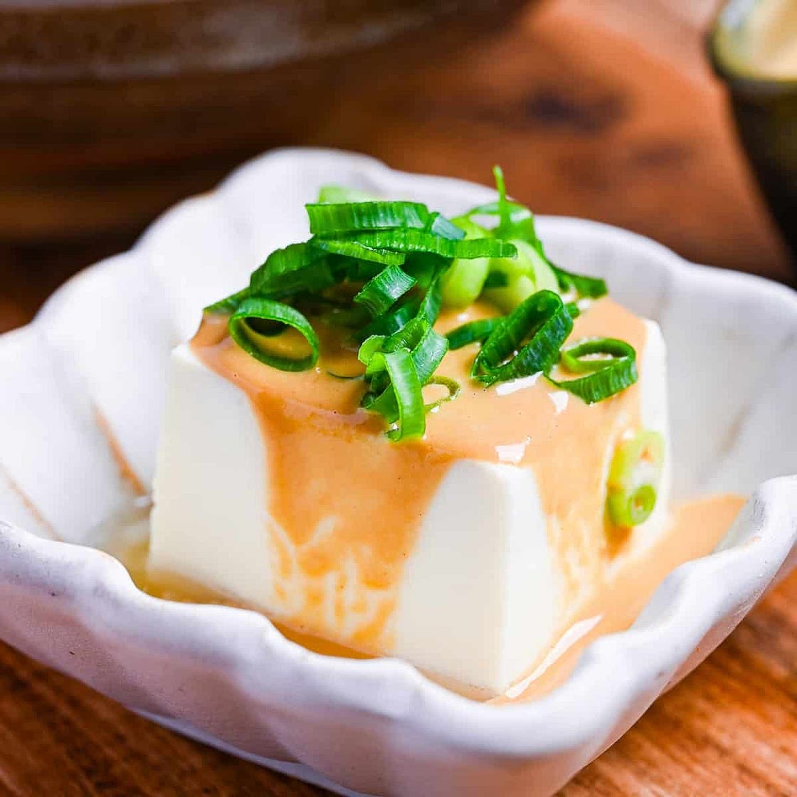 Yudofu (Hot Tofu) with Spicy Sesame Sauce