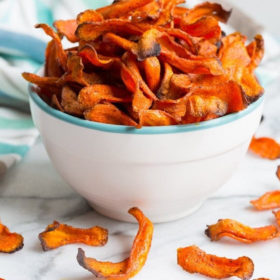 Healthy Baked Carrot Chips