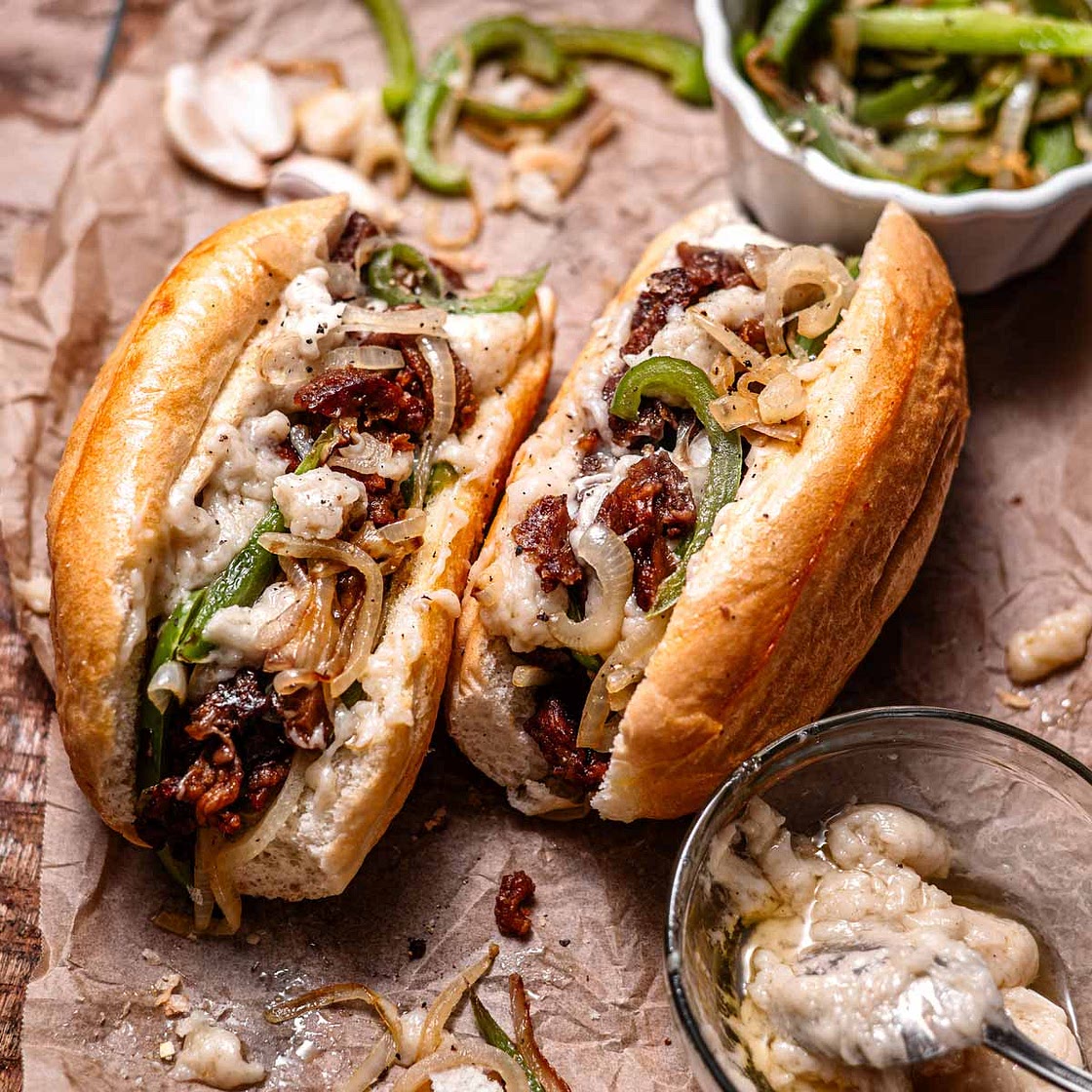 Vegan Philly Cheesesteaks (with Seitan!)