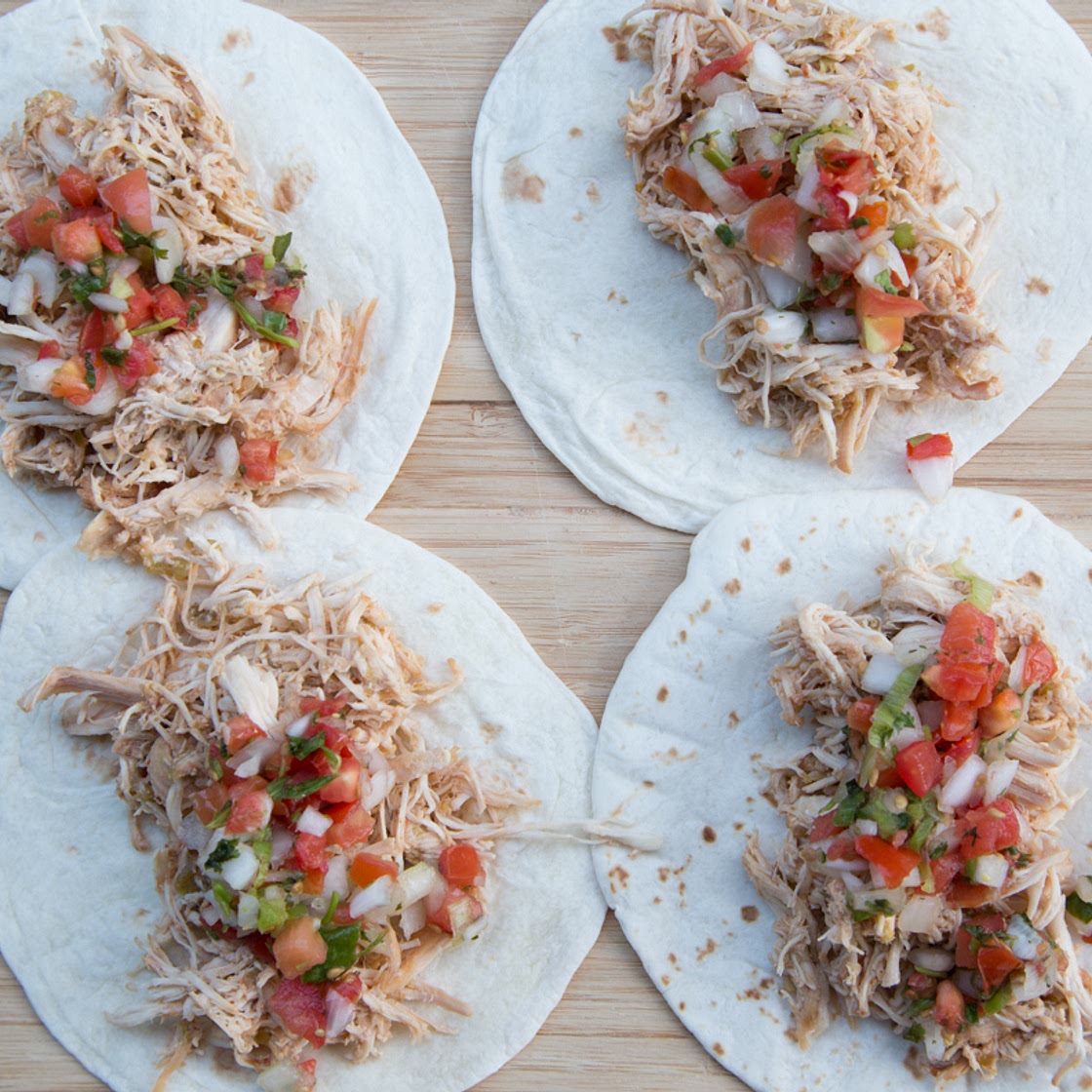 Instant Pot Baja Shredded Chicken Tacos