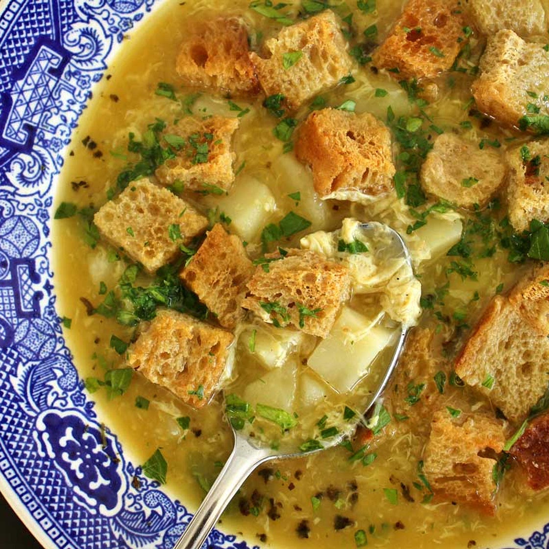 Česnečka (Czech Garlic Soup aka Hangover Soup)