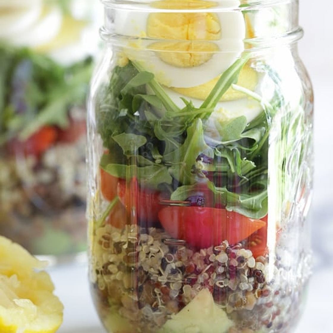 Protein Egg and Quinoa Salad Jars