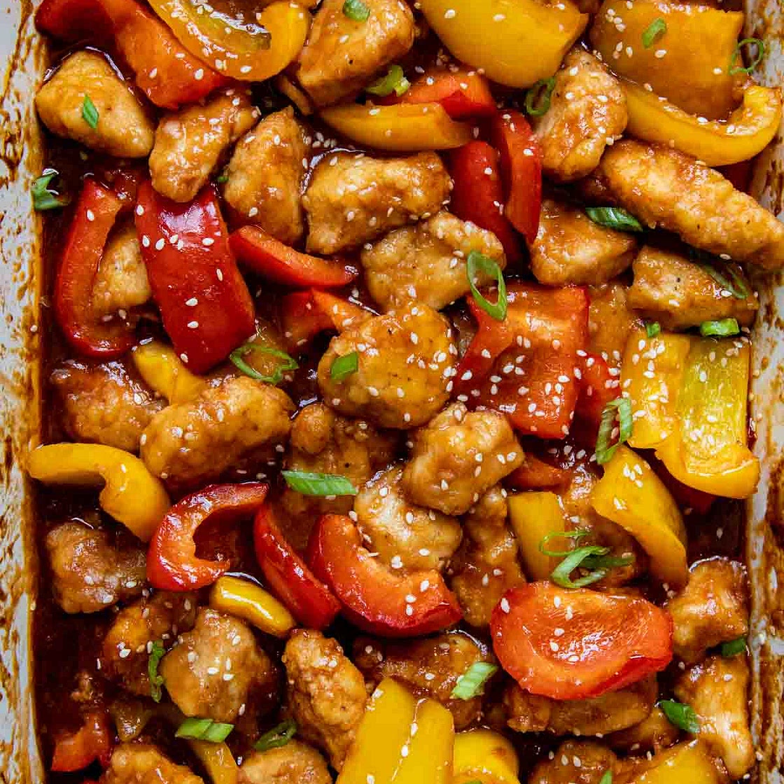 Crispy Gluten-Free Sweet and Sour Chicken (Baked)