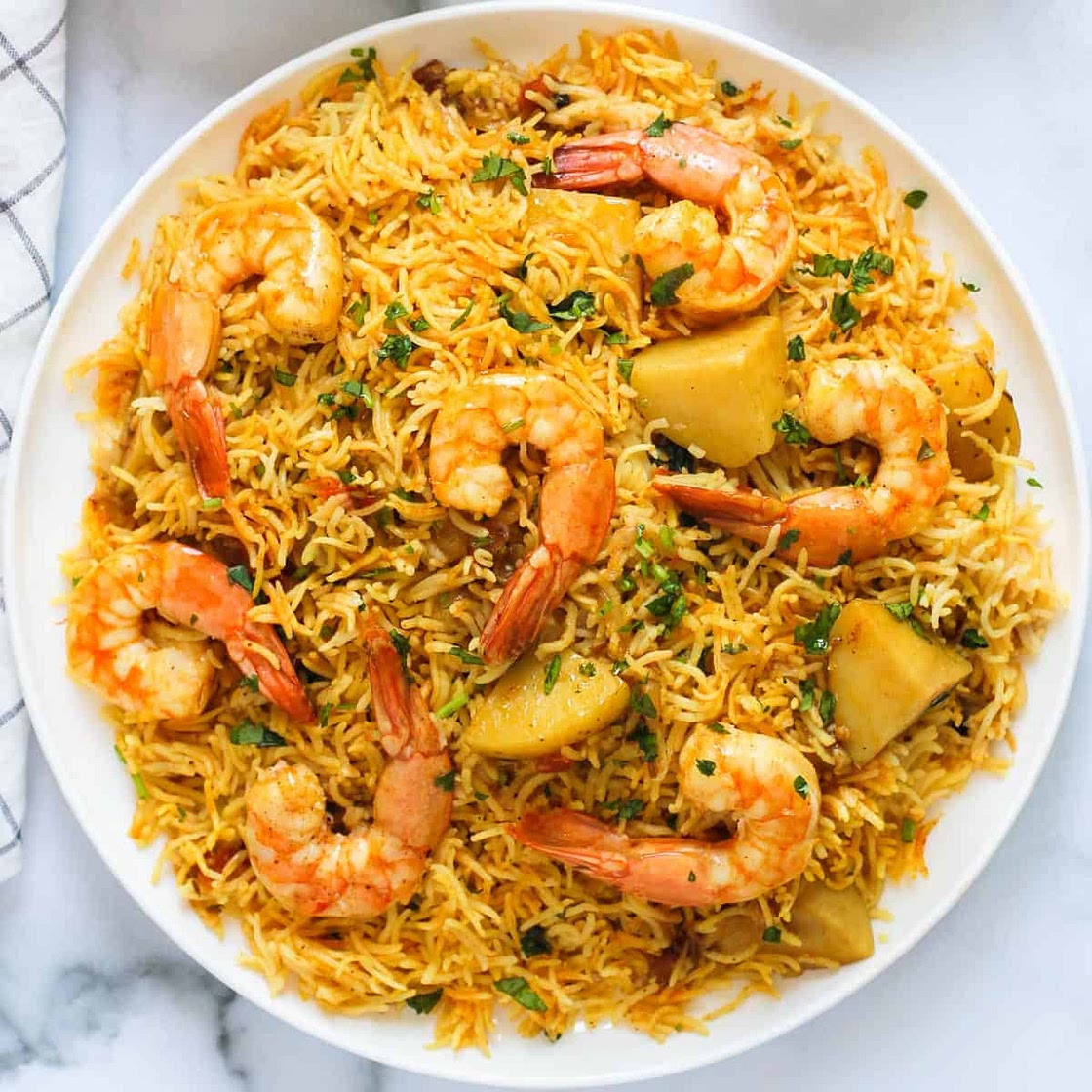 Instant Pot Shrimp Biryani Recipe