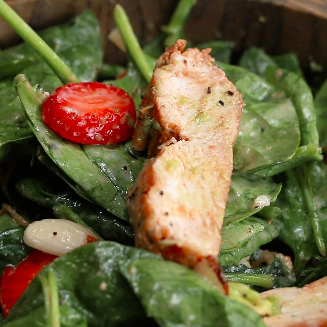 Strawberry Poppy Seed Salad With Grilled Chicken Recipe by Tasty