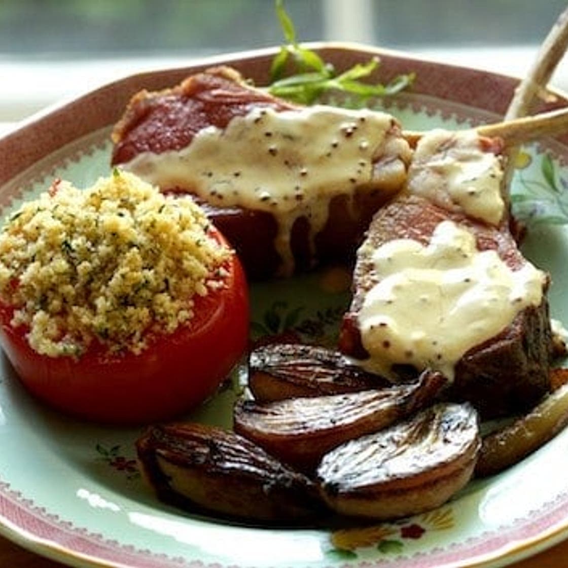 Slow Roasted Lamb Chop Recipe with Tarragon Mustard Sauce