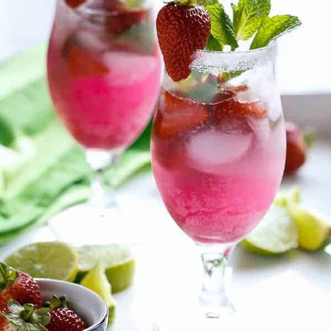 Strawberry Coconut Mojitos