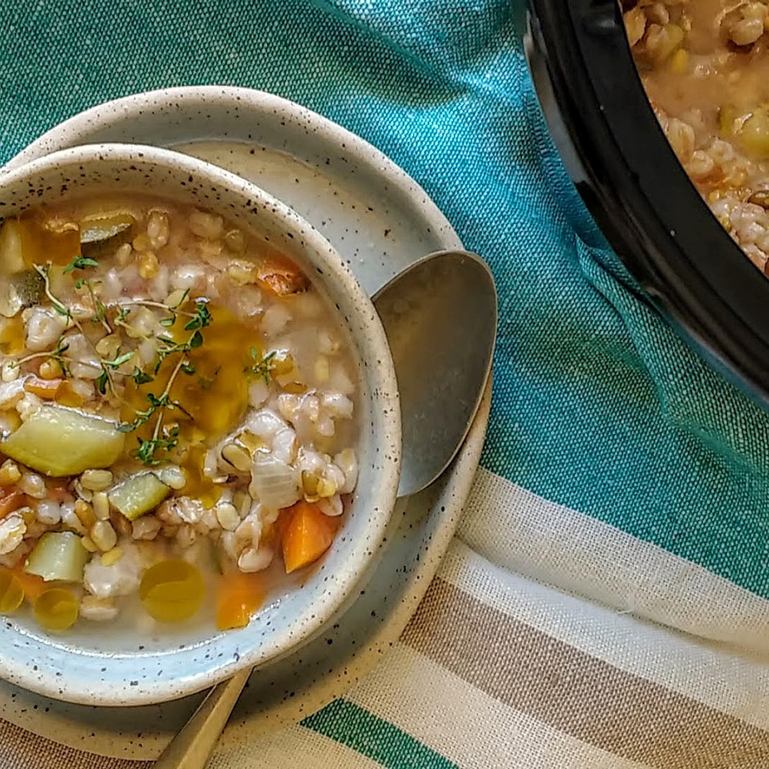 Zuppa di farro in slow cooker o crock pot