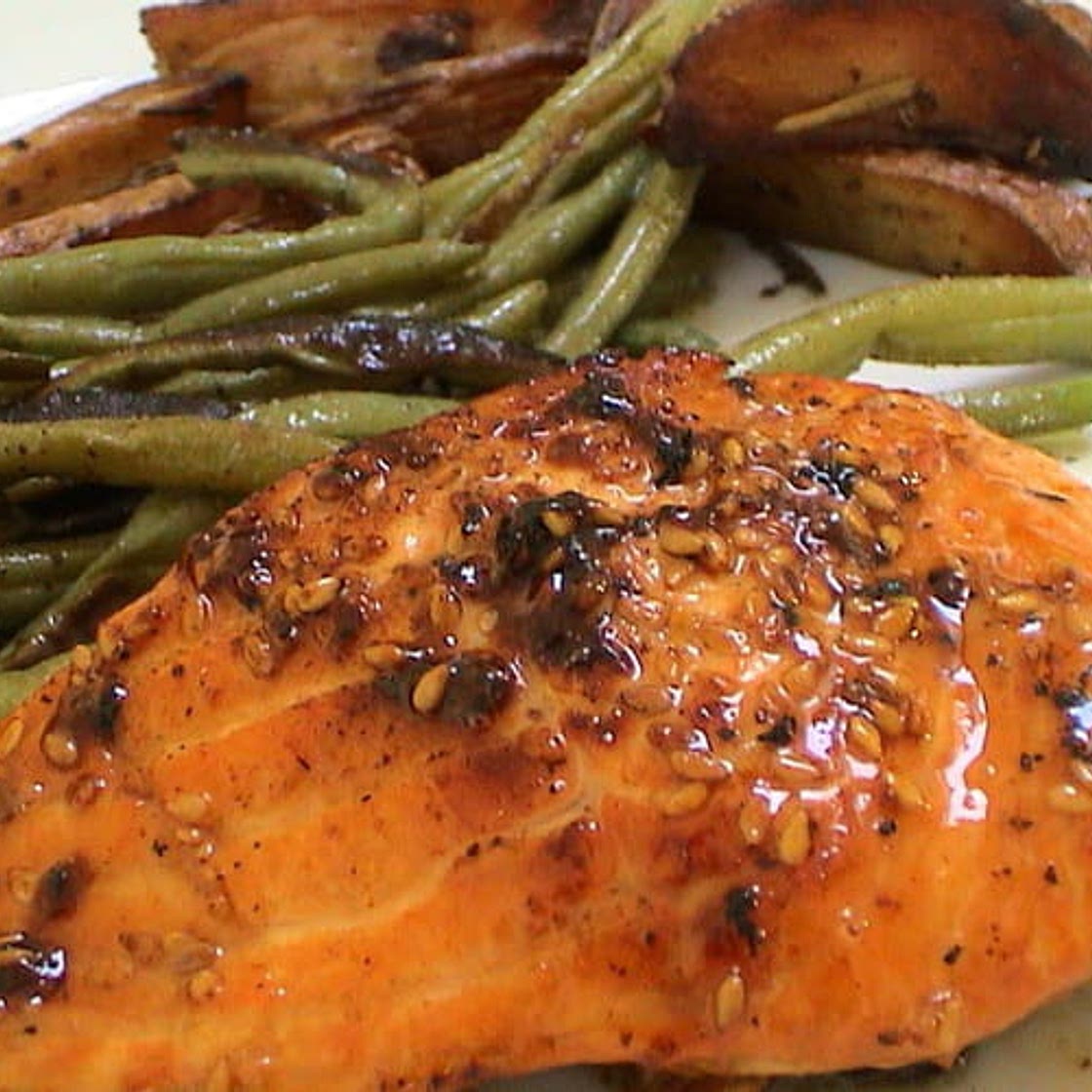 Pavés de saumon au miel et sésame