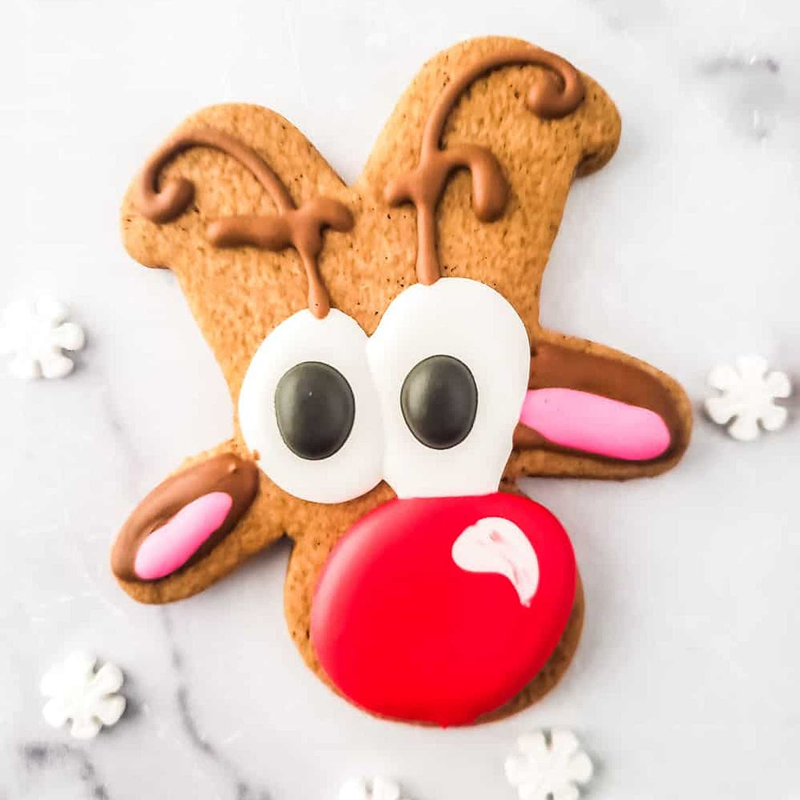 Easy Gingerbread Reindeer Cookies