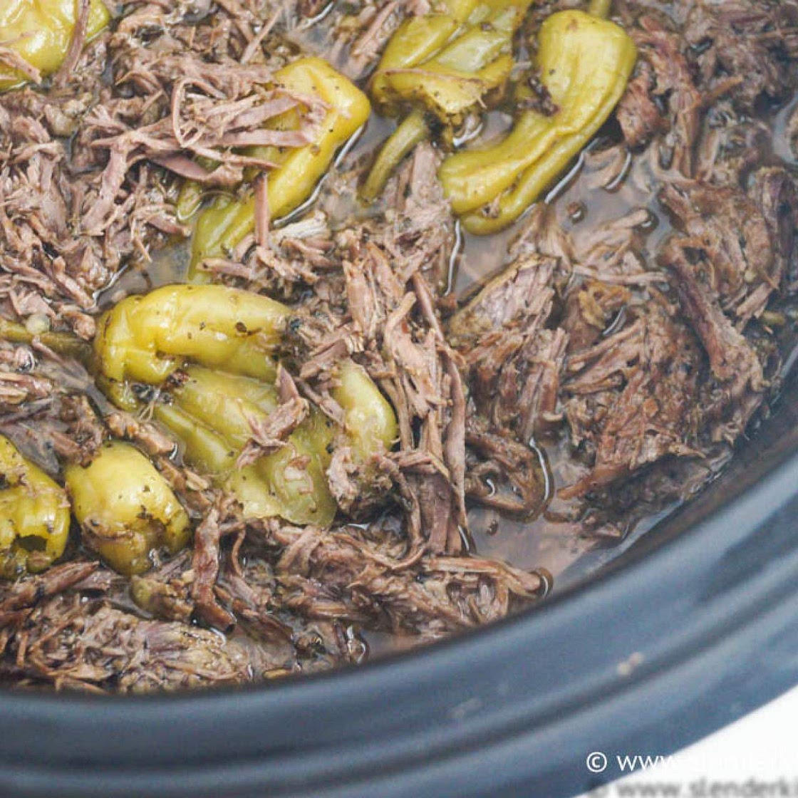 Slow Cooker Pepperoncini Beef aka Drip Beef