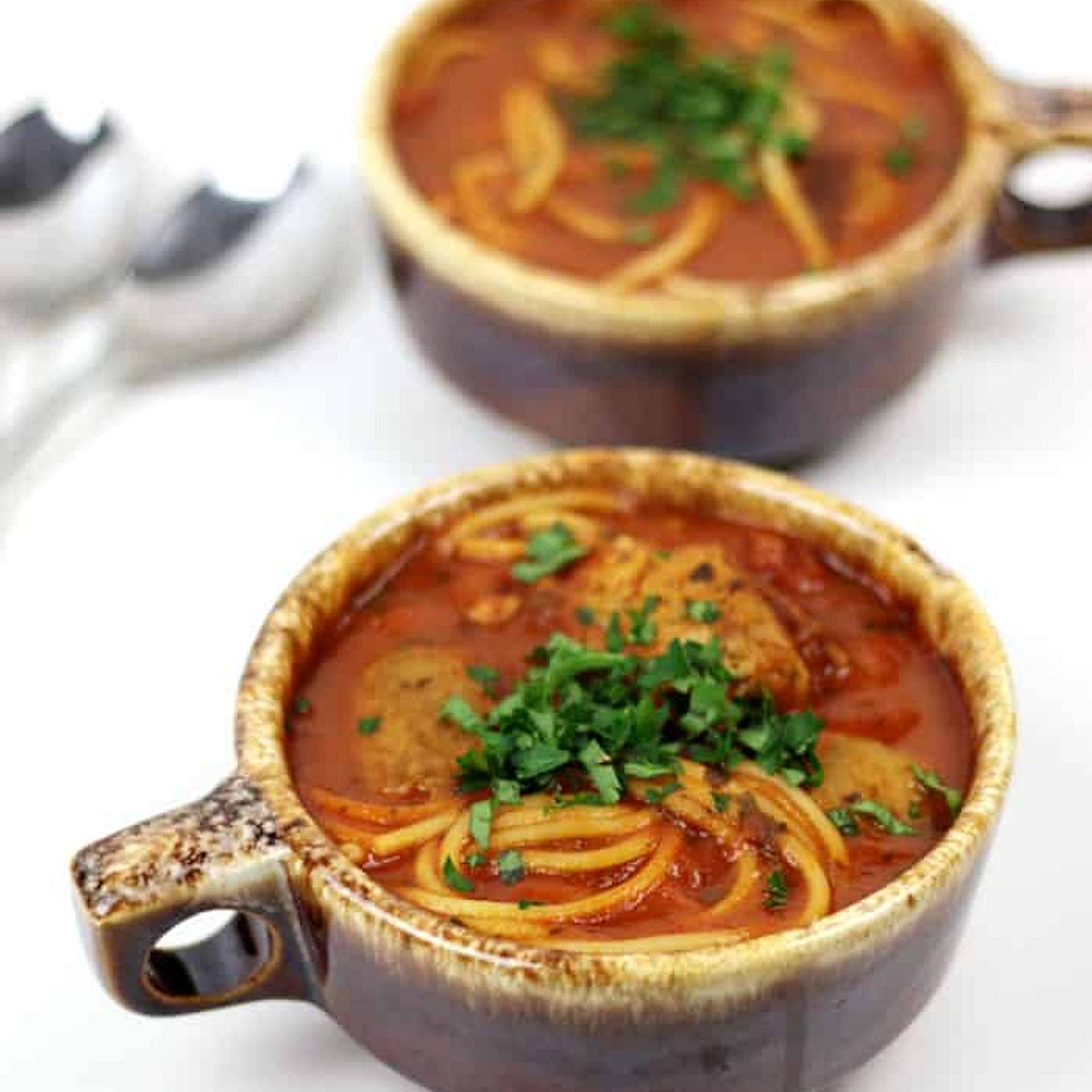 Spaghetti and Meatballs Soup
