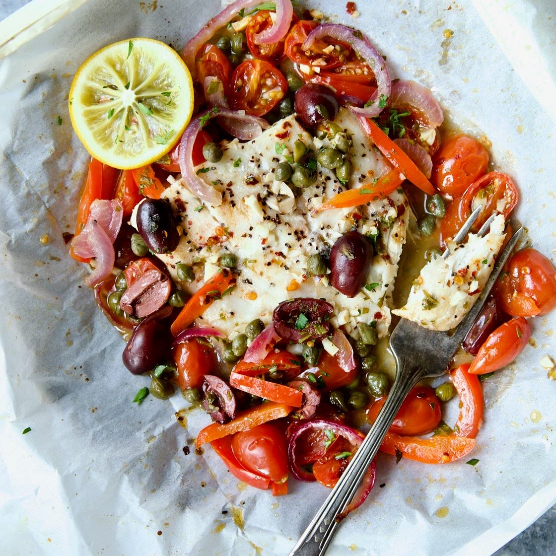 Mediterranean Fish Recipe en Papillote