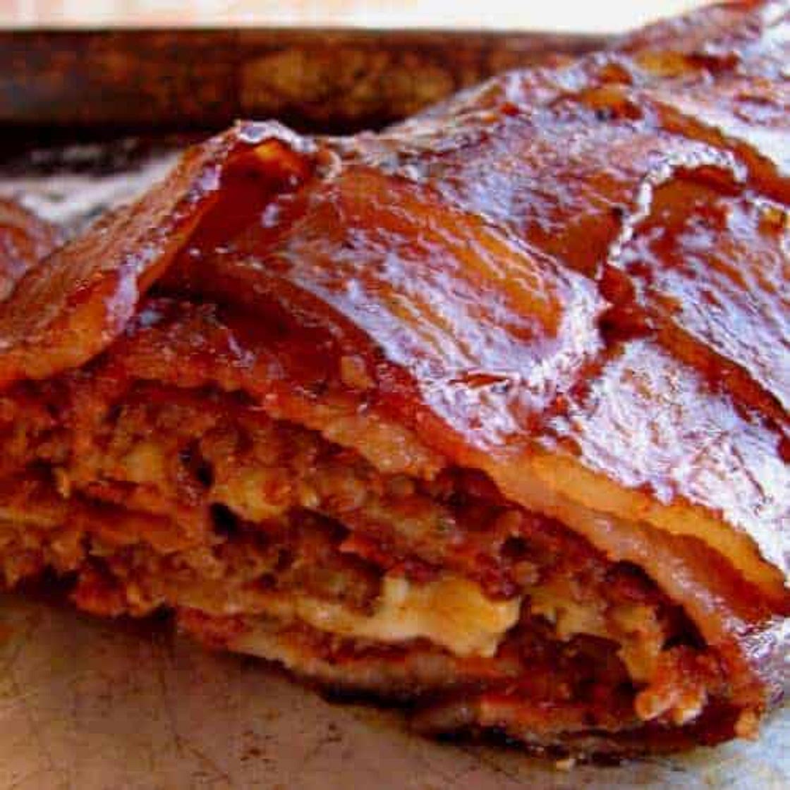 Bacon Wrapped Stuffed Sausage Fatty - Bacon Explosion