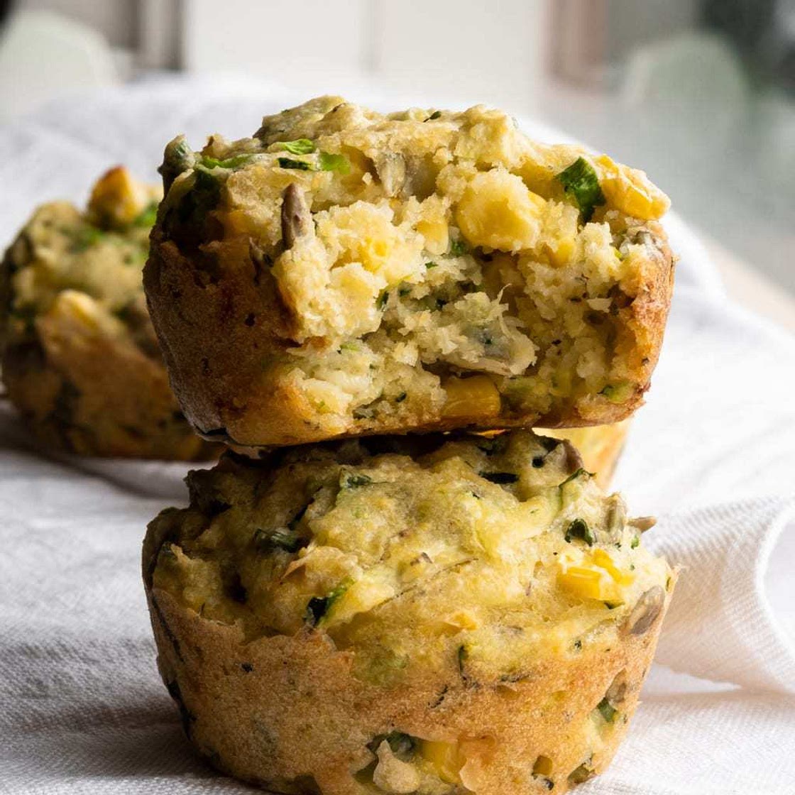 Zucchini and Polenta Breakfast Muffins