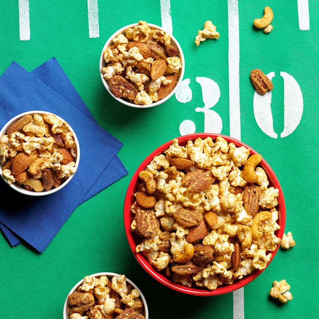 Spicy Nuts and Popcorn Party Mix
