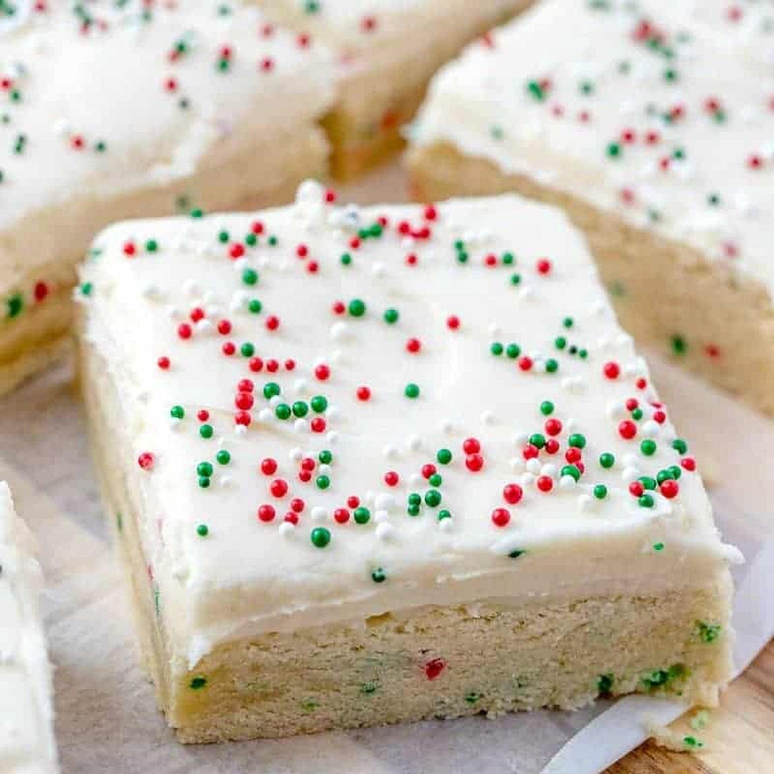 Christmas Sugar Cookie Bars (+Video)