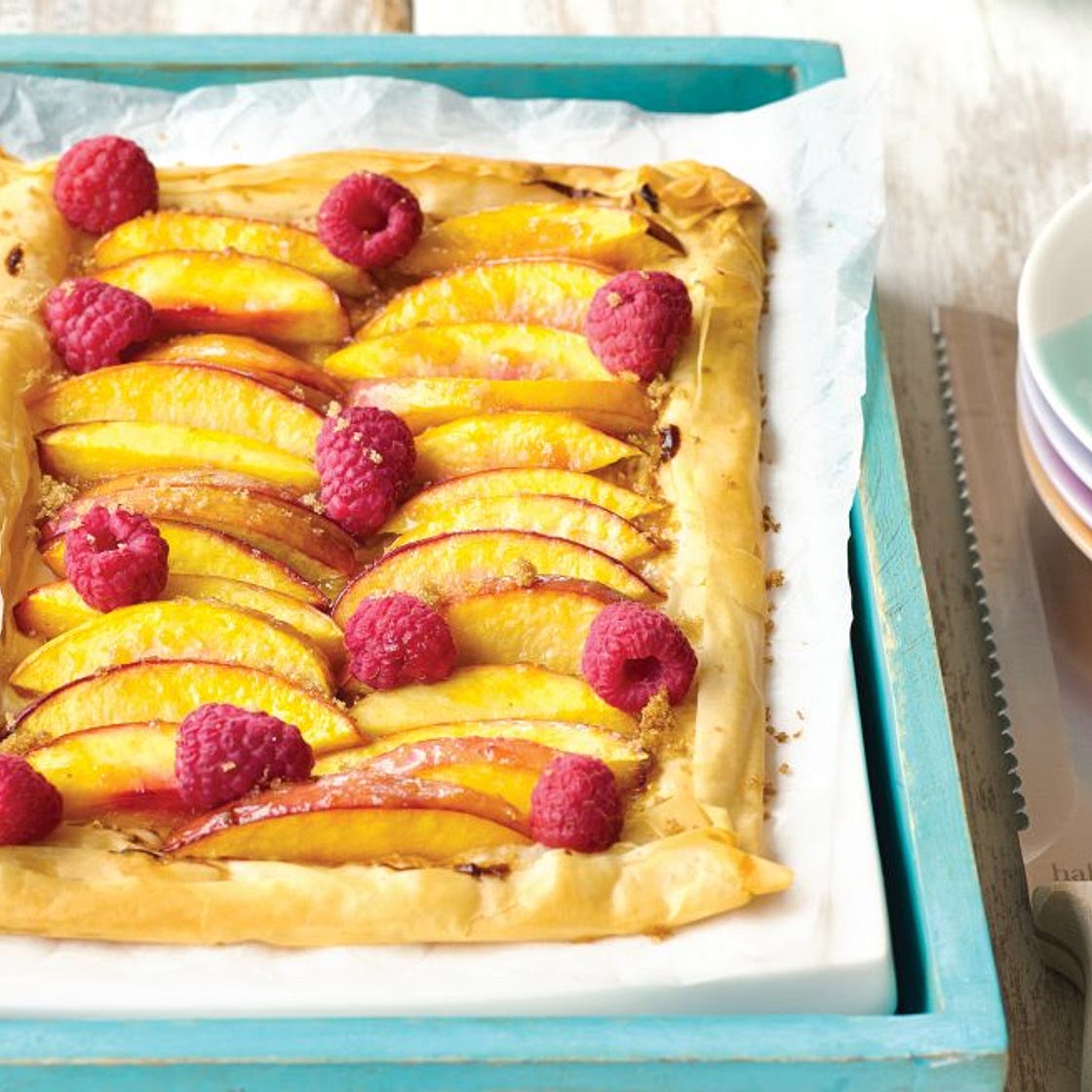 Peach and berry tart