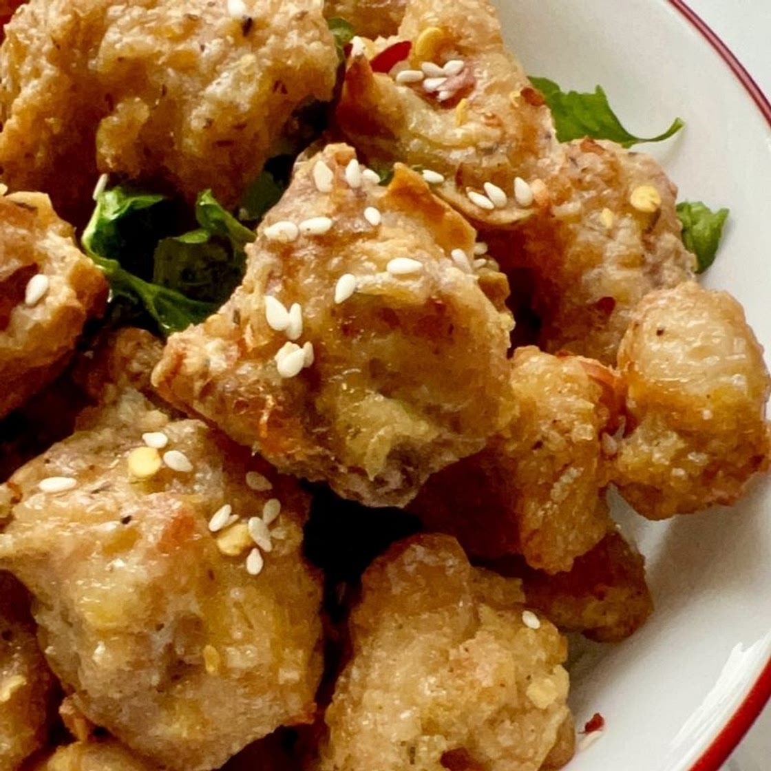 Homemade Air Fried Popcorn Chicken from Scratch