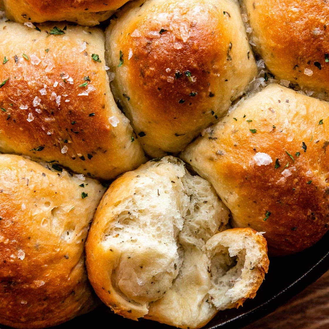 Sea Salt & Herb Skillet Rolls