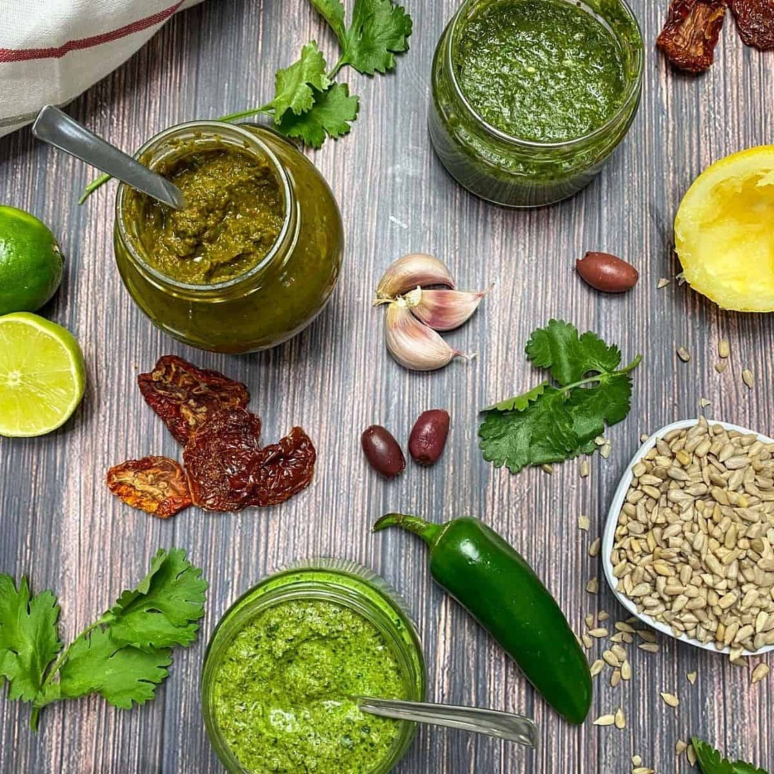 Nut Free Basil Pesto with Lemon [No Oil]