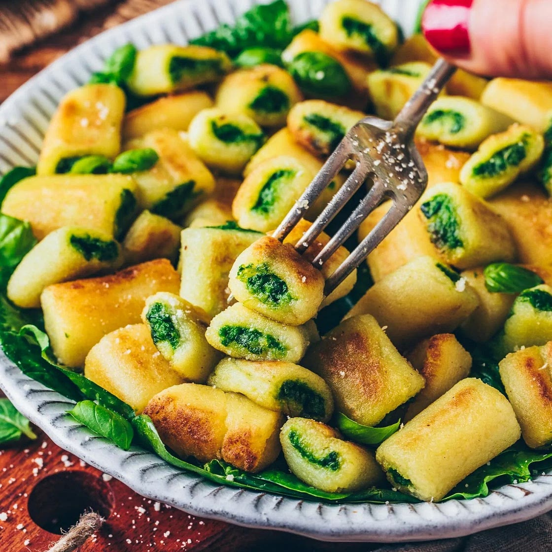 Stuffed Gnocchi with Spinach Pesto